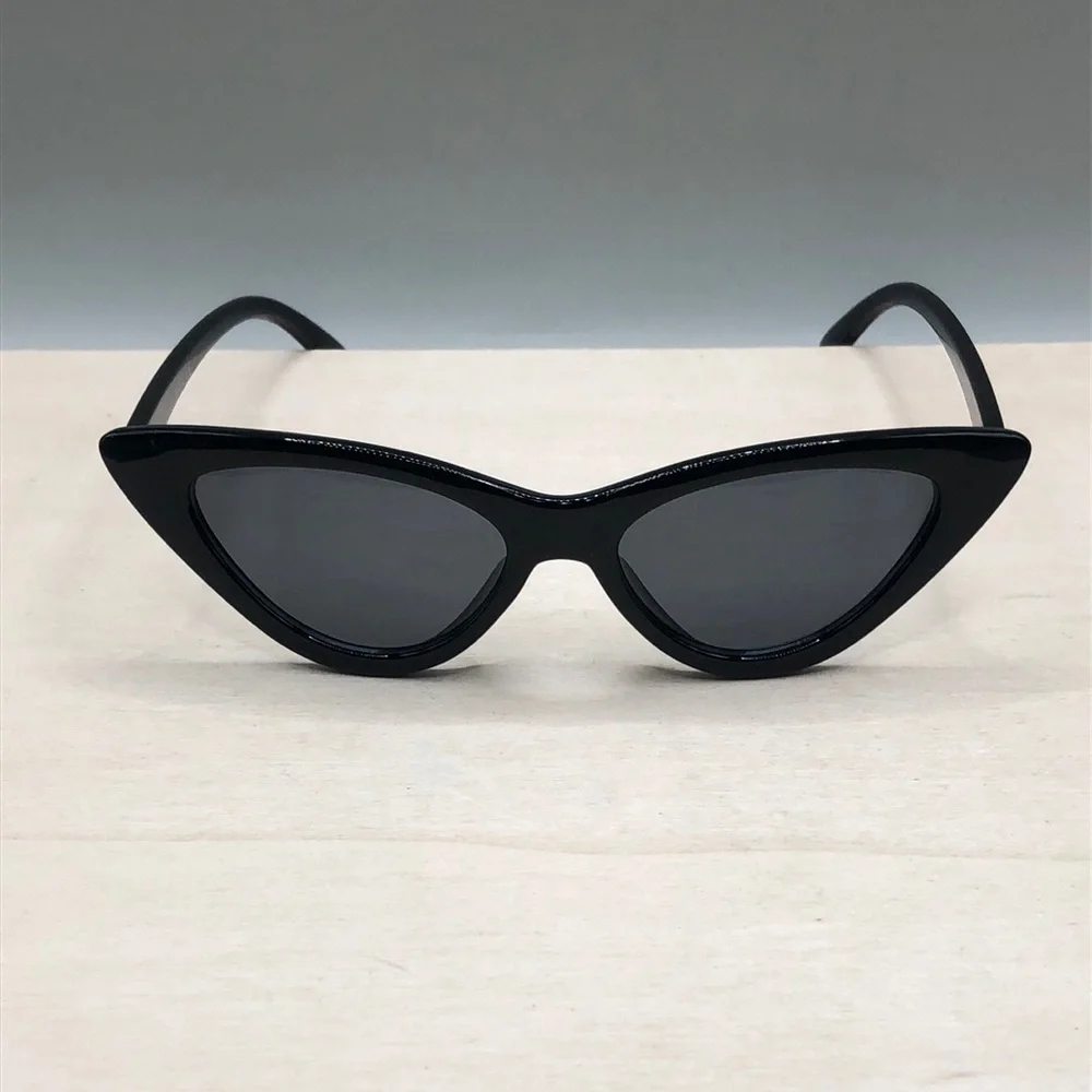 SOJOS Retro Vintage Style Narrow Cat Eye Sunglasses for Women Black